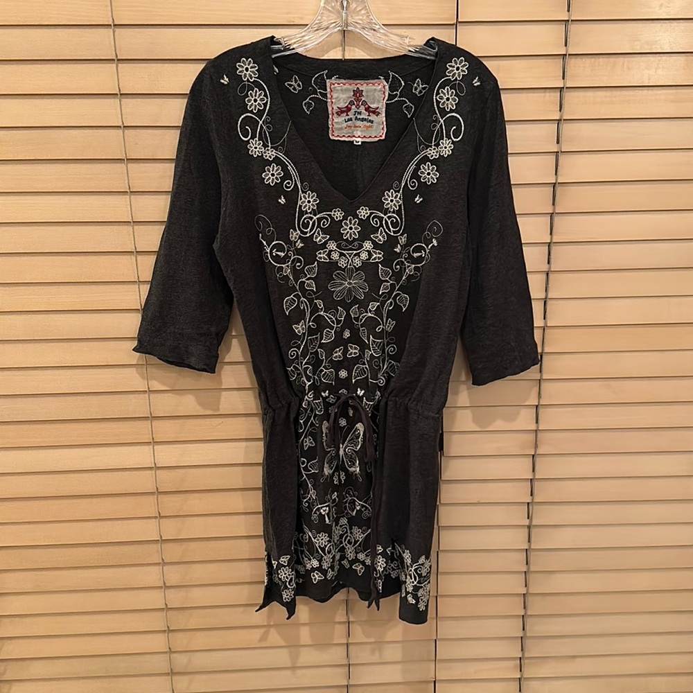 Johnny Was Alina Merrow Edge Embroidered Tunic Dress - Picture 3 of 9